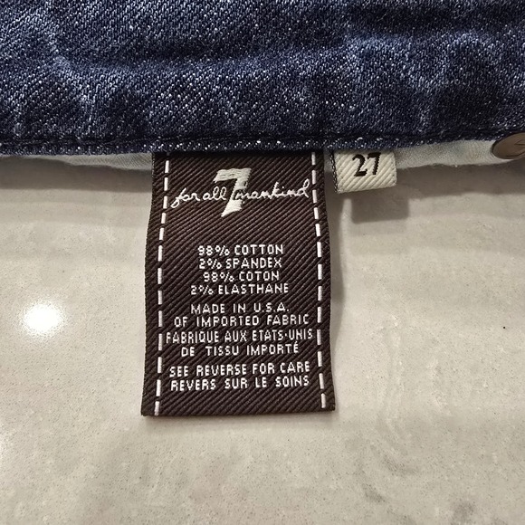 Vintage 7 For All Mankind "A Pocket" Flare Jeans Size 27 – Classic Wash USA Made - Picture 3 of 10